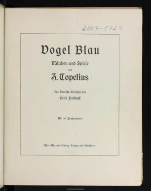 Vogel Blau : Märchen und Spiele
