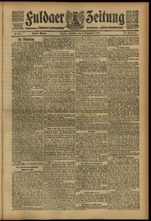 Erste Ausgabe vom Freitag, den 01. November 1912.