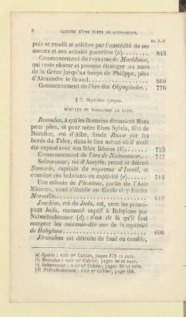 § 7. Septième époque Romulus ou fondation de Rome
