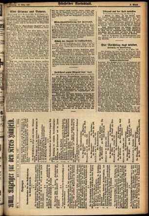 Dritte Ausgabe vom Samstag, den 12. März 1927.
