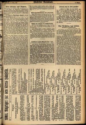 Dritte Ausgabe vom Samstag, den 12. März 1927.