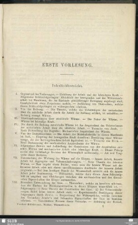 Erste Vorlesung.