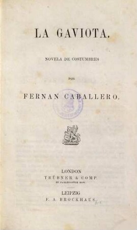 La Gaviota : novela de costumbres