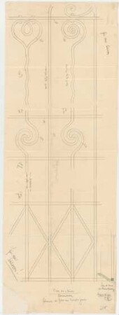 Thiersch, Friedrich von; München, Romanstr. 13; Villa von Hösslin - Gitter am Vestibülfenster (Schema)