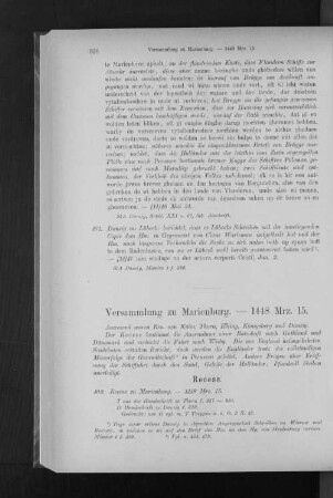 Versammlung zu Marienburg. - 1448 Mrz. 15.