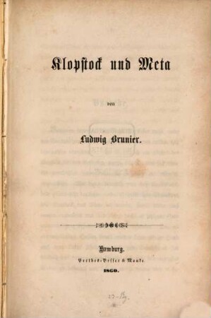 Klopstock und Meta