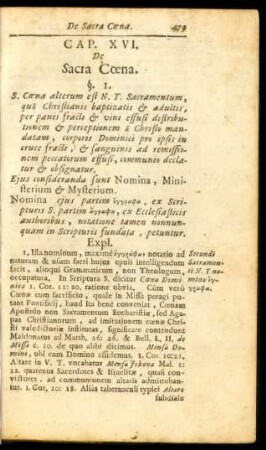 Cap. XVI. De Sacra Coena.
