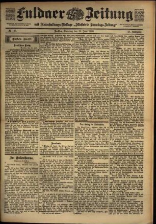 Erste Ausgabe vom Samstag, den 23. Juni 1900.