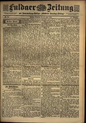 Erste Ausgabe vom Samstag, den 23. Juni 1900.