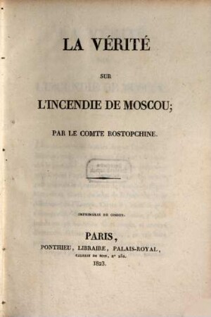 La vérité sur l'incendie de Moscou