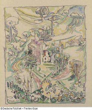 Landschaft mit Gehöften
