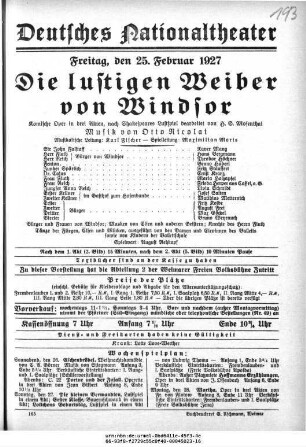 Die lustigen Weiber von Windsor