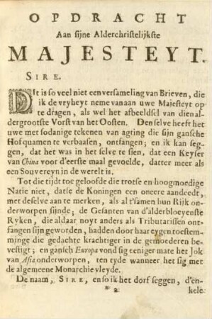 Opdracht aan sijne alderchristelijkste Majesteyt