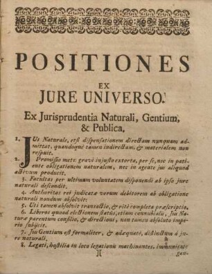 Positiones ex jure universo.