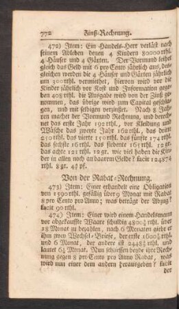 Von der Rabat-Rechnung