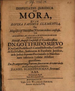 Disp. iur. de mora