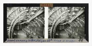 Schachtanlage Friedrich der Große - Streckenband, Überführung in Ansteigen 30°