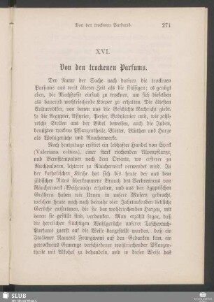 XVI. Von den trockenen Parfums