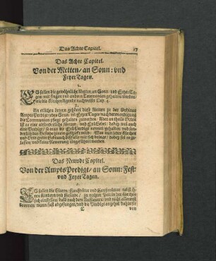 Das Neunde Capitel. Von der AmptsPredigt/ an Sonn: Fest: und FeyerTagen.