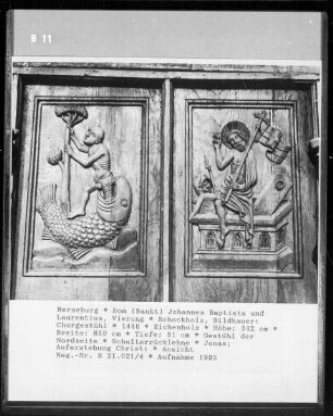 Gestühl der Nordseite — Jonas; Auferstehung Christi