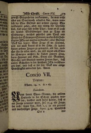 Concio VII. Textus: Marc 14. v. 61 - 65.