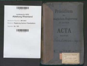 Pensionierungen. Specialia. Bd. 4