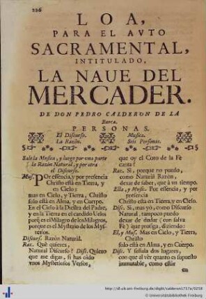 Loa para el Auto Sacramental La Nave del Mercader.