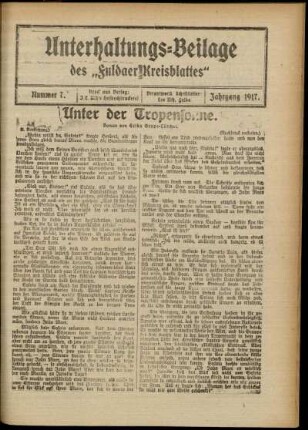 Ausgabe vom Sonntag, den 18. Februar 1917.