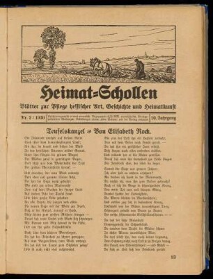 Heimat-Schollen 10. Jahrgang, Nr. 2, 1930