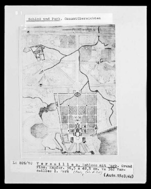 Versailles: Lageplan des Schlosses und seiner Gartenanlagen