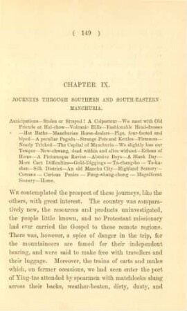 Chapter IX. Journeys through Southern and South-Eastern Manchuria