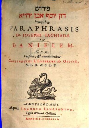 Paraphrasis Dr. Jos. Jachiadae in Danielem