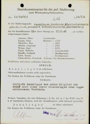 Remmlinger, Gertrude