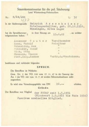 Assenheimer, Heinrich