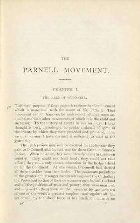 The Parnell movement with a sketch of Irish Parties from 1843