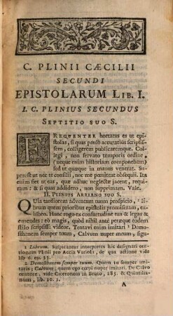 C. Plinii Caecilii Secundi Epistolae et Panegyricus
