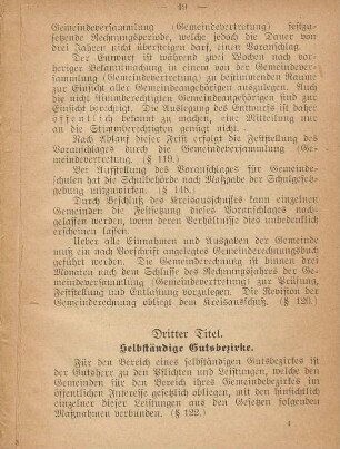 Dritter Titel. Selbständige Gutsbezirke