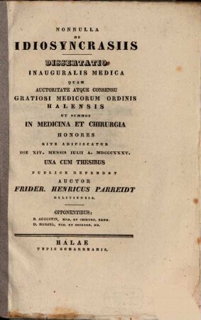 Nonnulla de idiosyncrasiis : Diss. inaug. med.