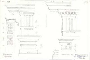 Eckert, Georg; München; Studienarbeiten - Theater des Marcellus u. Basilika des Aemilius Paulus (Details, Schnitt)