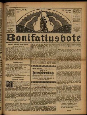 Erste Ausgabe vom Sonntag, den 16. Mai 1926.