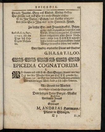 29-41, Epicedia Cognatorum.