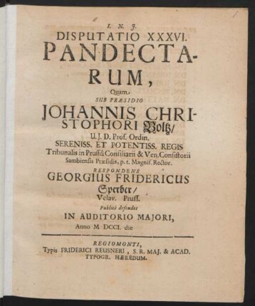 Disputatio XXXVI. Pandectarum