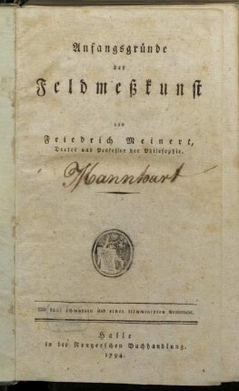 Anfangsgründe der Feldmeßkunst