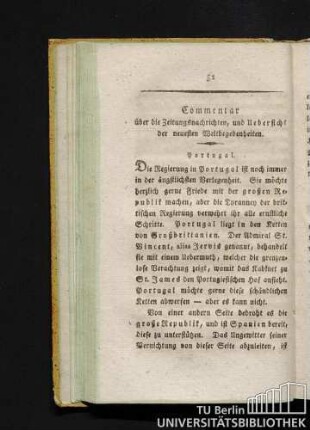 Commentar über die Zeitungsnachrichten, und Übersicht der neuesten Weltbegebenheiten.