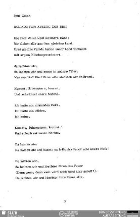 Ballade vom Auszug der Drei