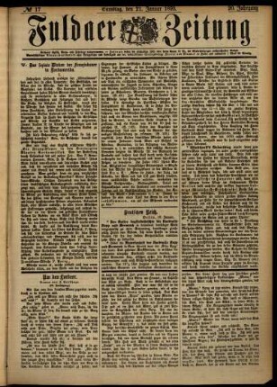 Ausgabe vom Samstag, den 21. Januar 1893.