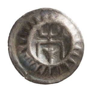 Münze, Hohlpfennig, Mitte 15. Jh
