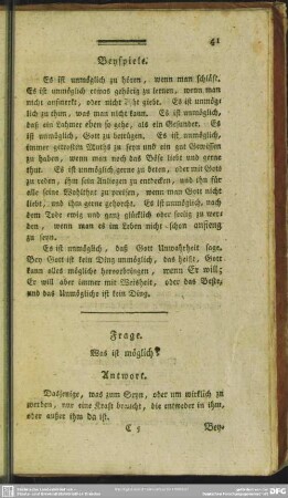 Frage. Was ist möglich?