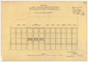 Warenhaus Wertheim, Rosenthaler Straße, Berlin 2. Bauabschnitt: Ansicht Rosenthaler Straße, 1:100