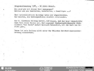 Pogromerinnerung 1988 - 40 Jahre danach
